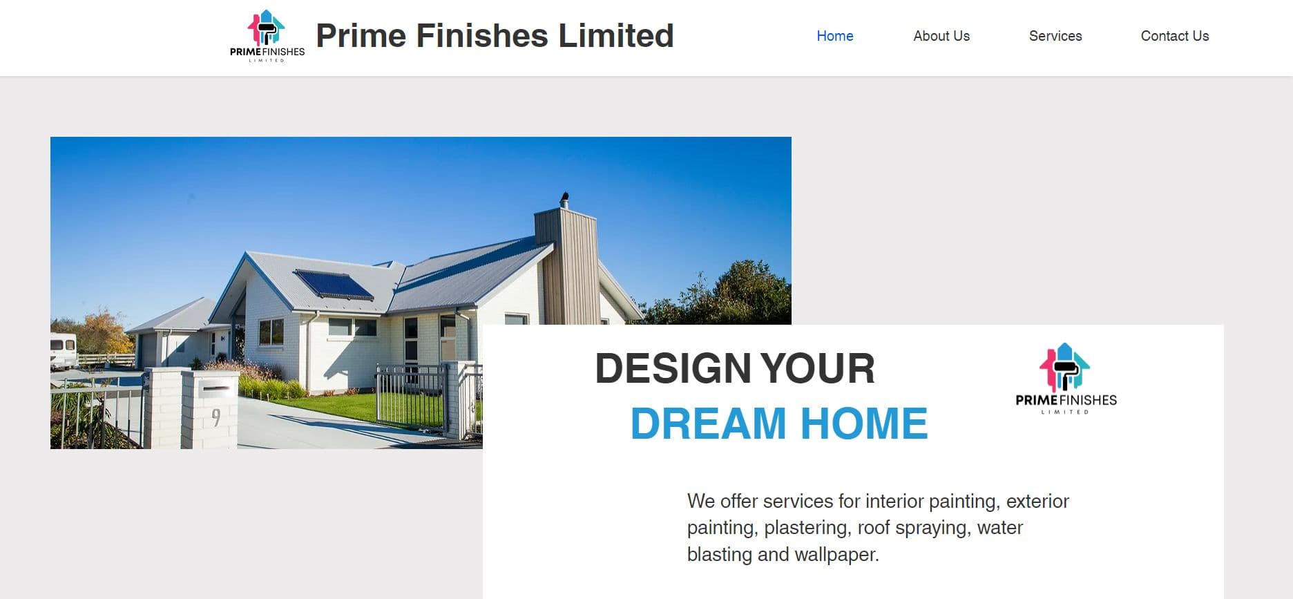 Client Website - Prime Finishes Limited project preview